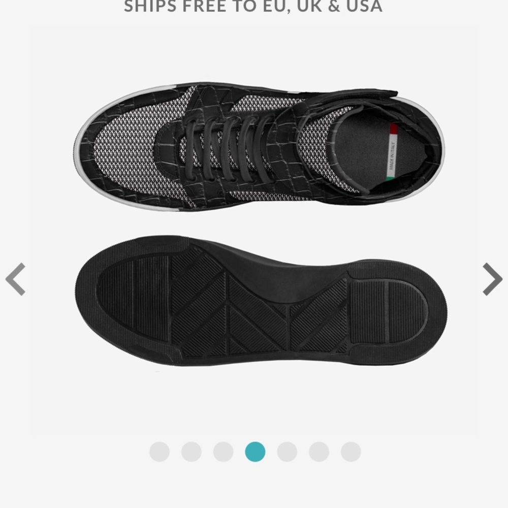 %100 Italian leather black croc leather and grid - Picture 3 of 4